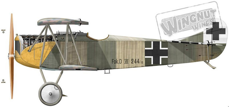 Name:  Fokkefr DVII of Lt. Aloys Heldmann (Jasta 10) 15 kills later flown by Red Baron's brother.jpg
Views: 5393
Size:  47.0 KB