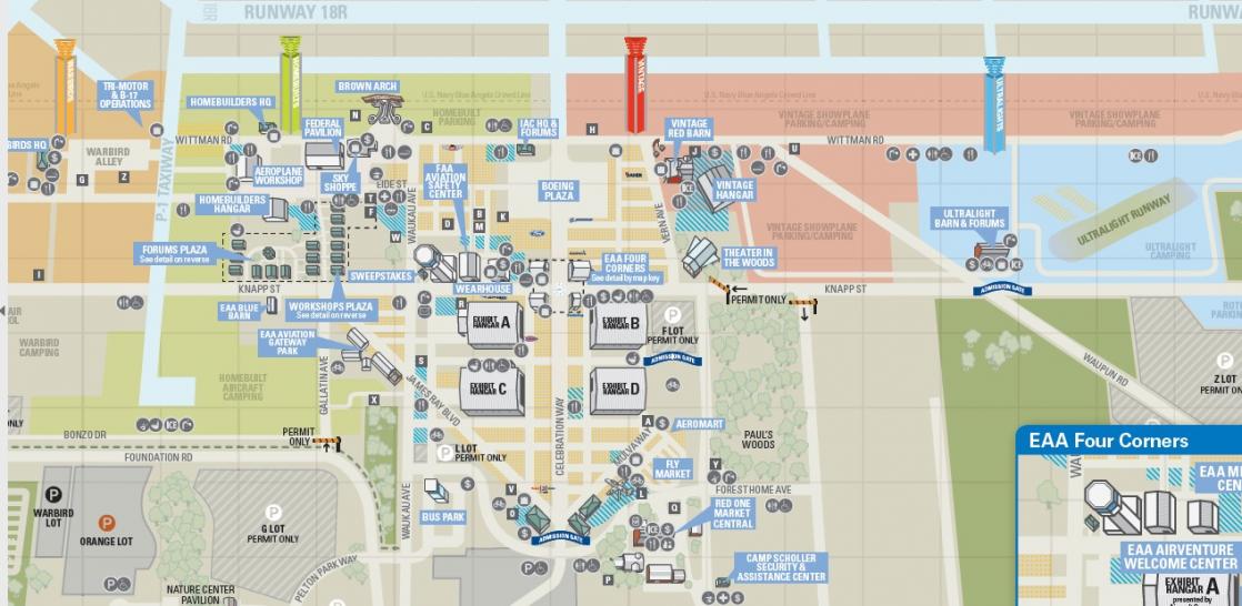 EAA AirVenture Grounds Map Correct road layout