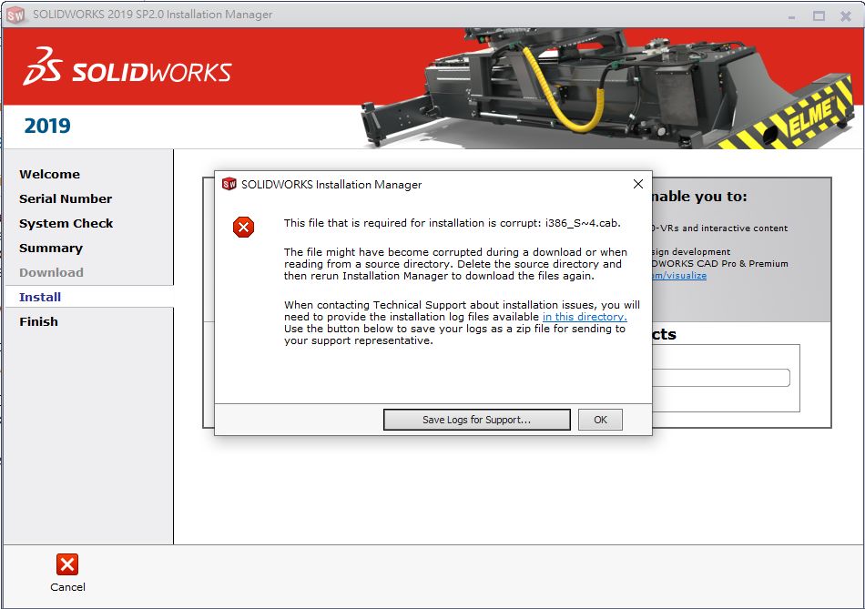 SolidWorks Install Fails